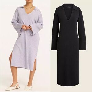 J Crew Collared Sweater Dress in Black Size XS